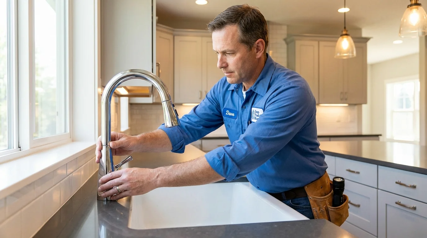 Kitchen faucet installation by Johns Plumbing LLC in French Settlement
